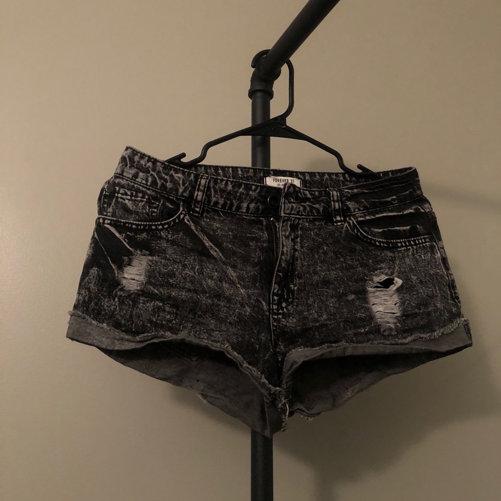 Forever 21 Gray Distressed Shorts